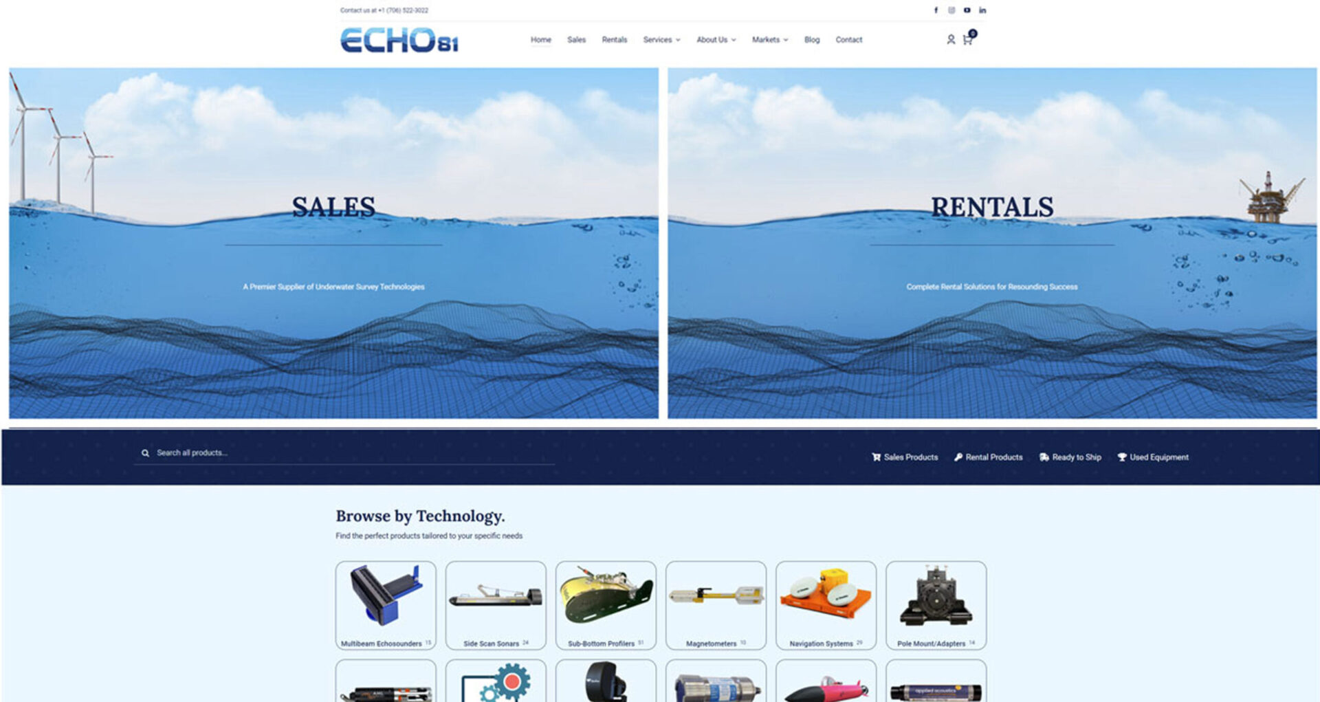 New Website ECHO81 is Premier Supplier of Underwater Survey Technologies Rental Sales Training Offshore Hydrography Geophysics.